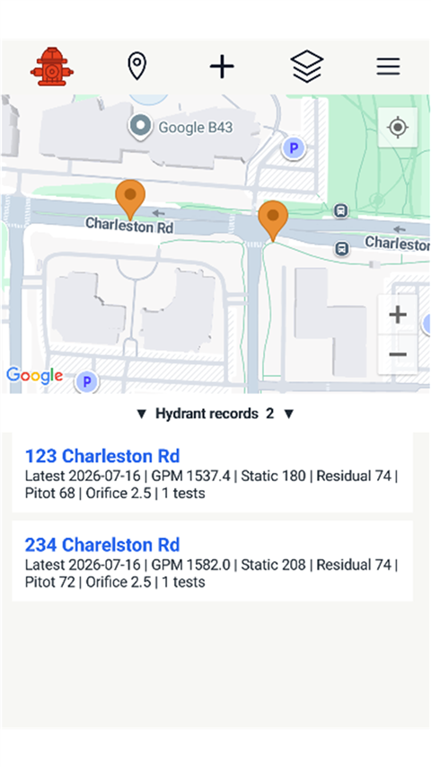 Hydrant Manager phone screenshot